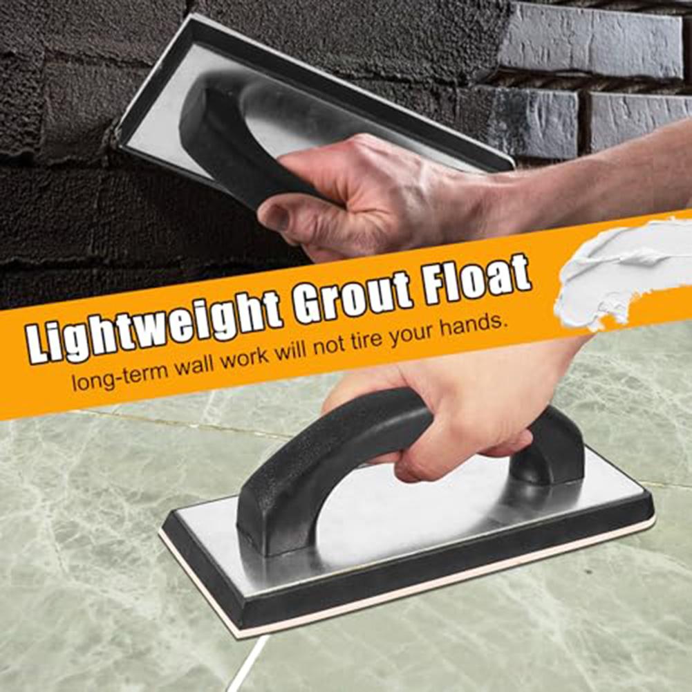 Grouting Tool Kit 2pcs for Tile and Concrete Work with Comfortable Rubber Handle and Smooth Edge Design 24x10cm