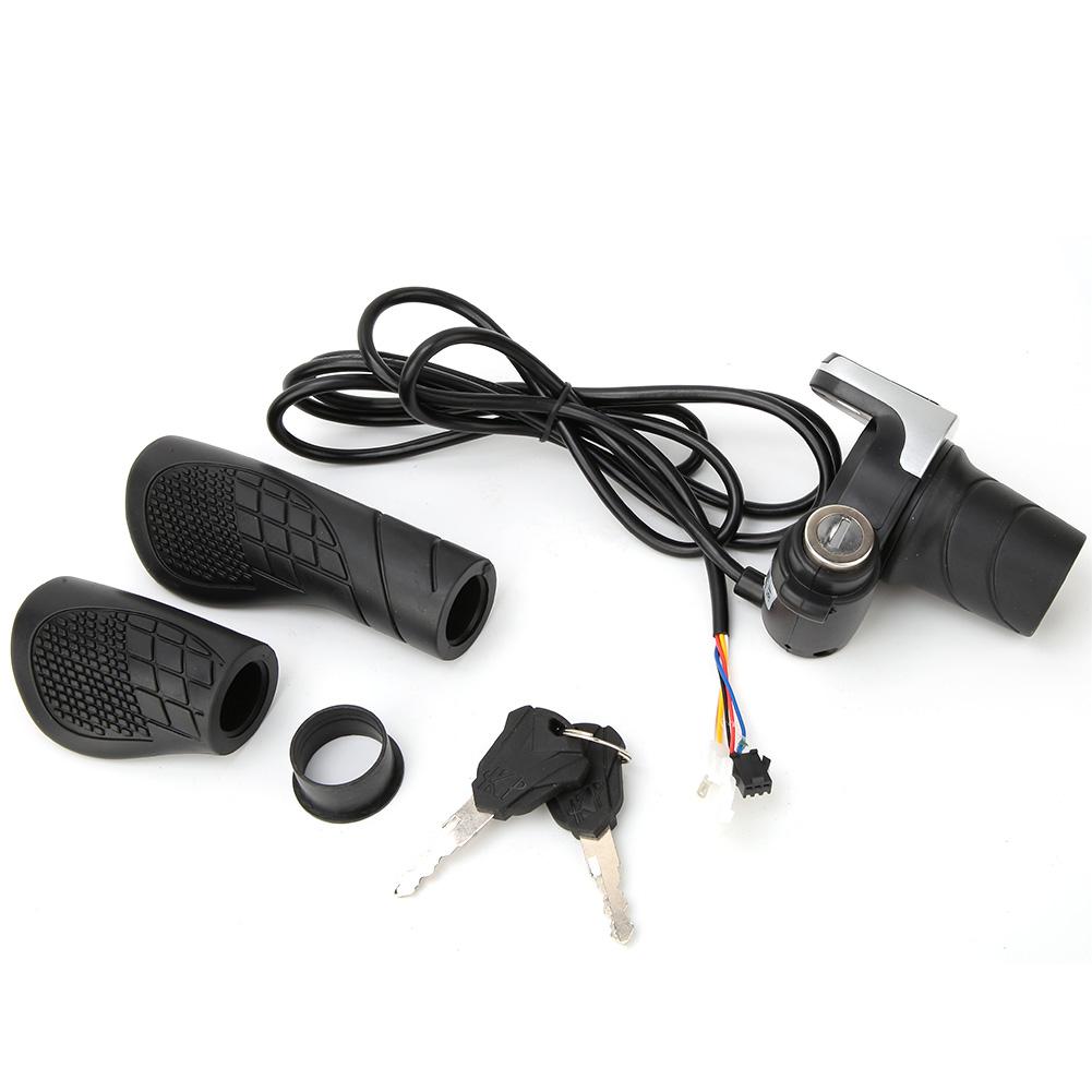 36V Electric Bike Bicycle Ebike Handlebar Twist Grip Throttle with LCD Display and Key Lock Throttles 2