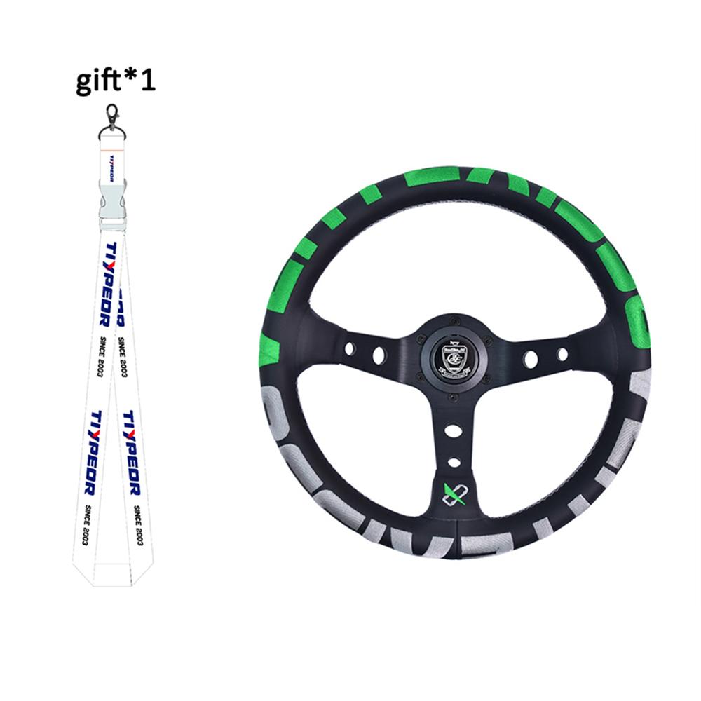 VERTEX 1996 13Inch Automobile Repacking Racing Steering wheel 6 Bolt Leather Alloy Drift Racing Steering Wheel with Horn Button