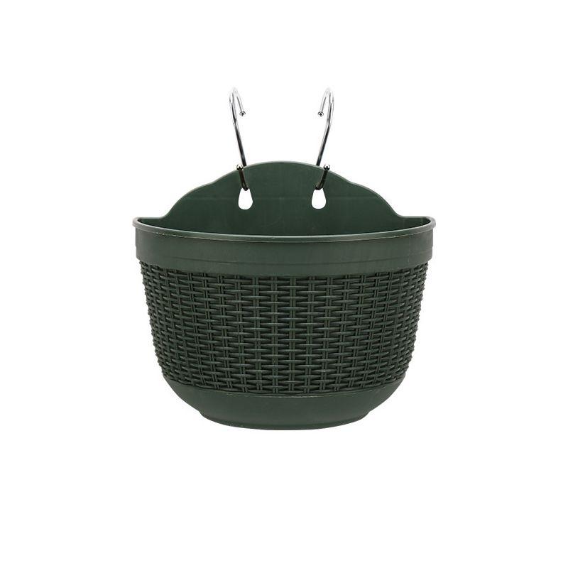 Креативное полукруглое смоляное кашпо для подвешивания на стену с имитацией ротанга для декора сада