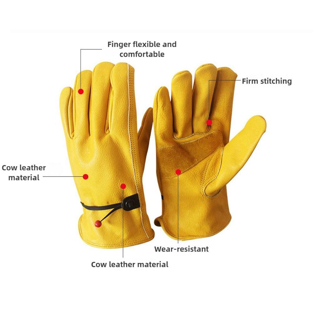 With Adjustable Wrist Rope Gardening Safety Gloves Heat Resistant Welding Gloves Farms Ranch