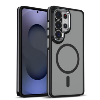 Магнитный чехол для телефона MagSafe для Samsung S26 Ultra S24 S22 S23 S25 Ultra Plus Edge Мягкий ТПУ + Матовое полупрозрачное заднее покрытие
