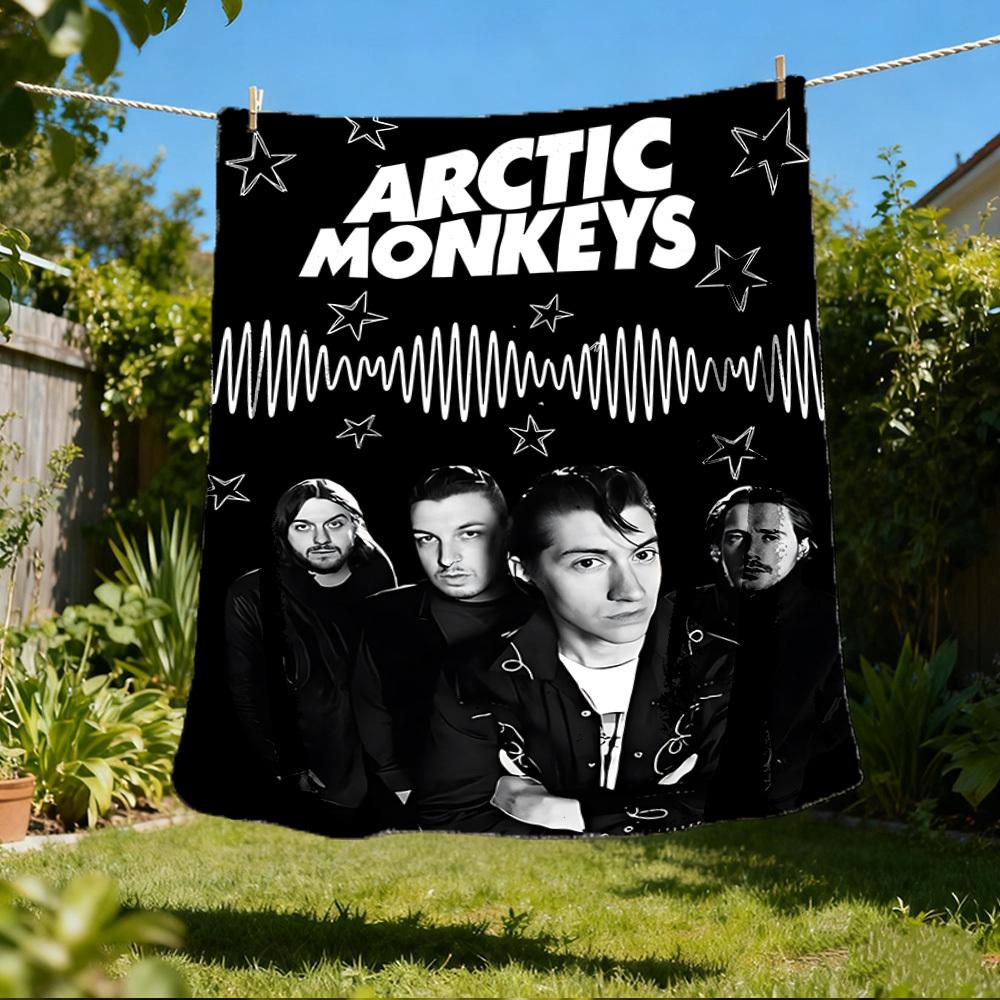 1 шт. Мерч Arctic Monkeys, Фланелевое одеяло для улицы, Уютное и теплое, Мягкое, Игривый дизайн, Для сна, Кемпинга,