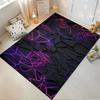 Modern Geometric Black Carpet with Neon Purple and Red Design Pattern Suitable for use as an anti-slip for living room bedroom sofas