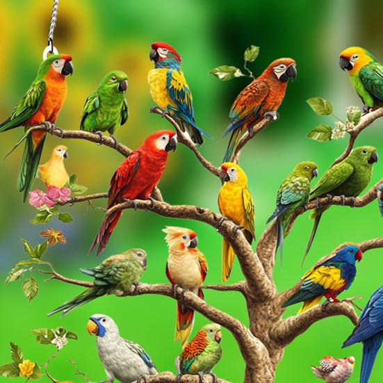 Акриловое украшение для подвешивания на елку в виде попугая, 2D плоский красочный попугай, для дома, улицы, рождественской елки, стены, окна, подвесная табличка с птицей