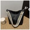 Today's Popular Retro High-texture Bucket Simple Bag Women's Bag Pu Sewing Line Oblique Span Shoulder Armpit Bag