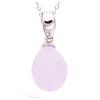 [N4030] - Silver Pendant 'Linda' Pale Pink Silver (rhodium-plated) - 13x8 Mm