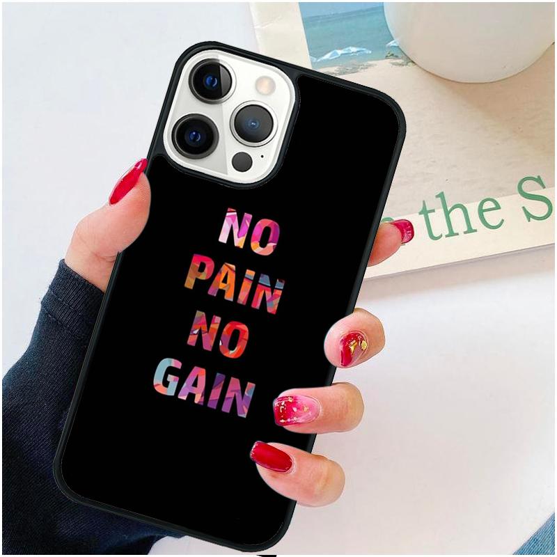 No Pain No Gain Gym Phone Case For iPhone 17 Air 16 pro max 15 14 plus 12 13 Soft Bumper Shell Cover coque