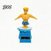 Anti-slip Car Decoration Surfer Boy Solar Nodding Toy, Cartoon Bobblehead for Accessory For Bumpy Roads Dashboard, Auto Swing Shaking Figure
