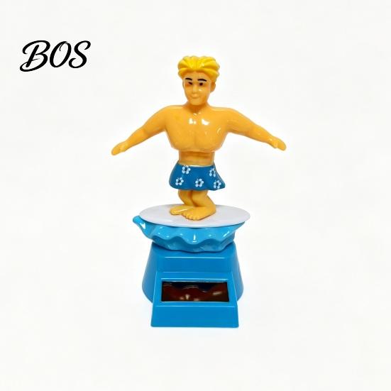 Anti-slip Car Decoration Surfer Boy Solar Nodding Toy, Cartoon Bobblehead for Accessory For Bumpy Roads Dashboard, Auto Swing Shaking Figure