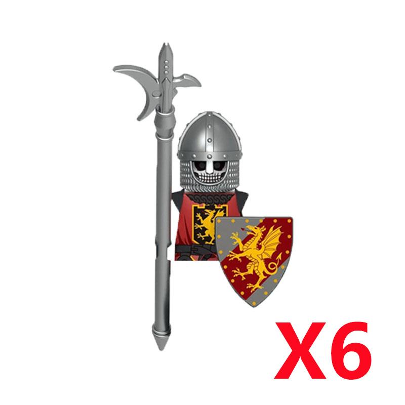 Средневековый Солдат Рыцарь Фигурка MOC Строительный Блок Зеленый Дракон Замок Пехота Орки Пират Римская Кавалерия Оружие Игрушки Подарки D122