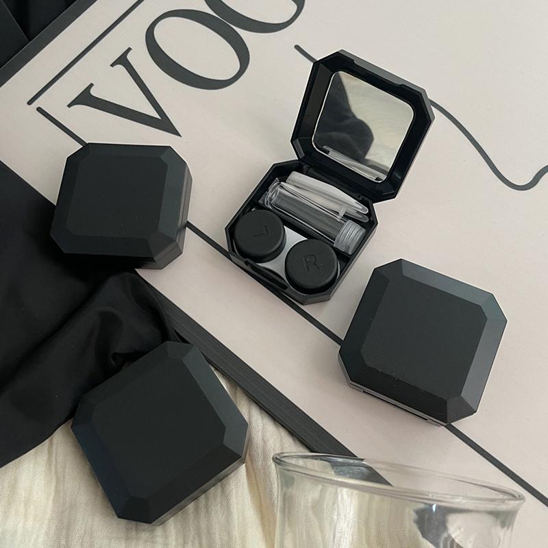 Портативный футляр для контактных линз, удобный для переноски, зеркальный контейнер для линз с пинцетом, набор для присосок, твердый дорожный набор