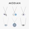 MODIAN Серебряный кулон 925 пробы Секретные Ресницы Рука Фатимы Бирюзовый Счастливый Синий Глаз Ожерелье Для Женщин Изящные Ювелирные Изделия Подарок