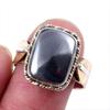 Натуральный самоцвет цвета оружейного металла 925 проба Стерлинговое серебро Ювелирное изделие Двухцветное кольцо Размер 9US M0f84