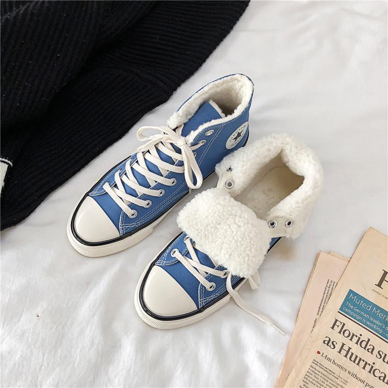 Мужские парусиновые кеды с высоким верхом, зимние, бархатные, теплые, хлопковые туфли, модные и универсальные студенческие туфли, мужские тканевые туфли, модные.
