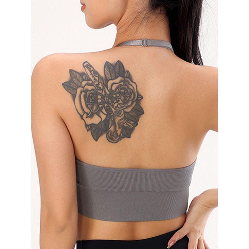 Hanging Neck Deep V Triangle Cup Seamless European and American Fitness Bra Adjustable Shoulder Strap Beauty Back Running Yoga Base Vest