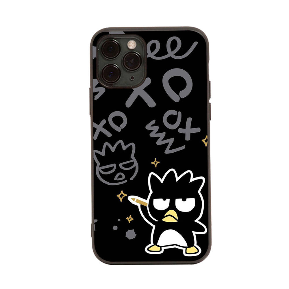 HK7 Cute Badtz Maru Black Sofe Case for iPhone 16 15 Plus 14 13 Pro 8 SE XR XS Max P30 Nova 5T Y5P Y6 Y7 Y8P Y9 Realme C30 C33 C31 VIVO Y36 V27