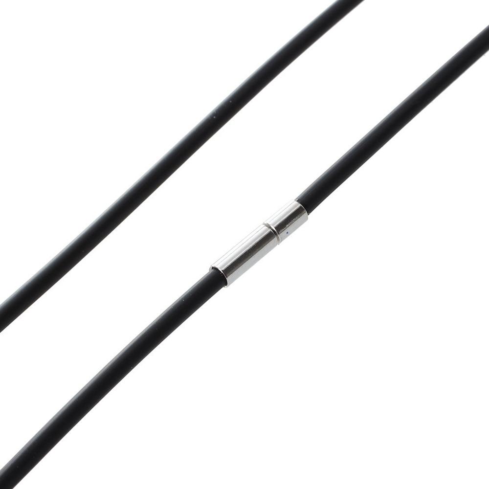 Black Cord Stainless Steel Jewelry Simple Necklace Chain
