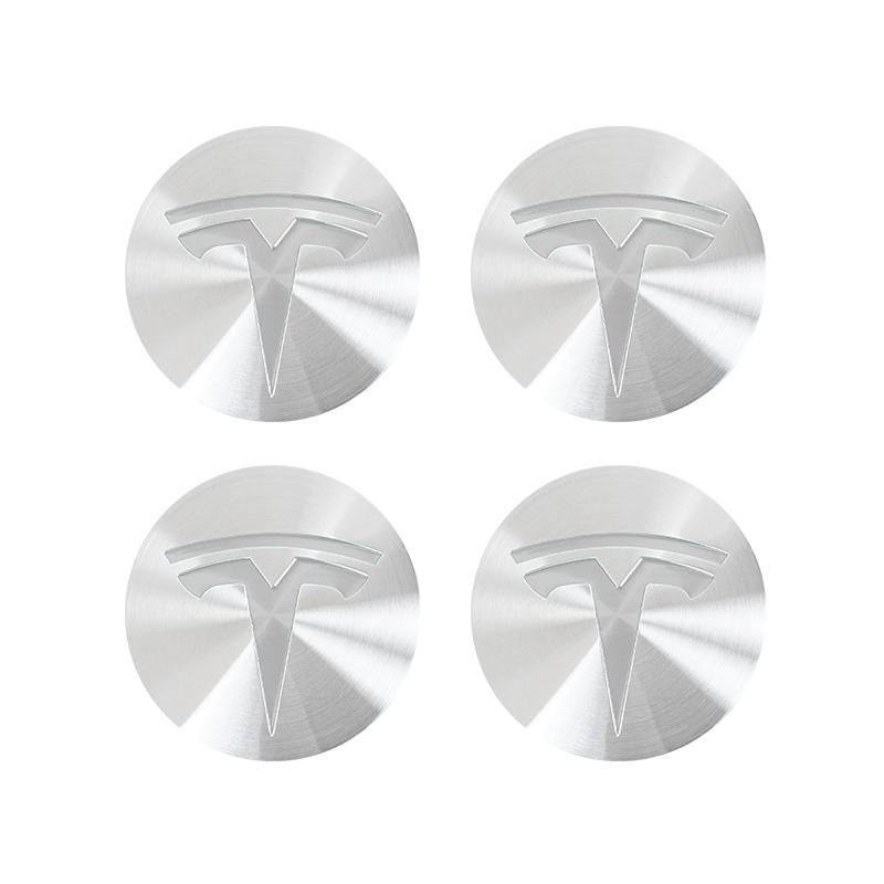 TBQW4 4pcs 56mm Tesla Wheel Center Cap Hub Cover Badge Emblem Sticker Car Accessories For Tesla Model 3 Y 2023 S X Cybertruck Highland