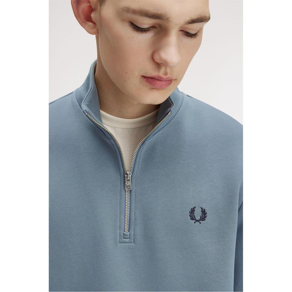 Fred Perry Mens Logo Half Zip Sweatshirt