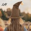 Festival Dress Props Scarecrow Hat Novelty Witch Hat with Straw Halloween Costume Carnival Accessory for Cosplay Party Up Prop Lightweight