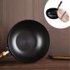Iron Wok ,Skillet with Wooden Lid ,Even Distribution, Pot Nonstick Pan for Gas Stoves Stir