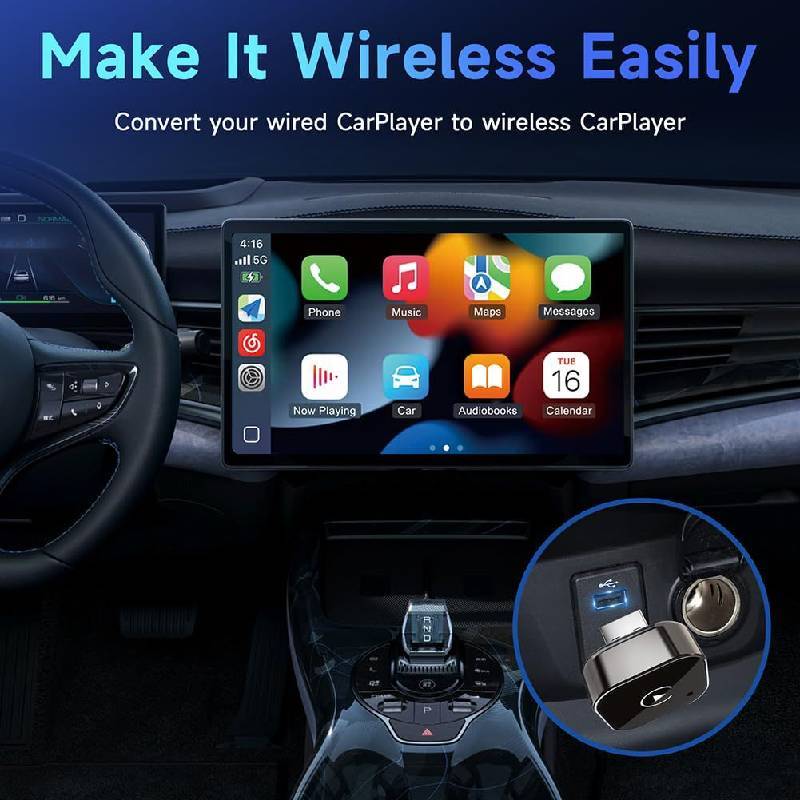 Беспроводной адаптер Carplay для штатных автомобильных систем с поддержкой Bluetooth и Wi-Fi