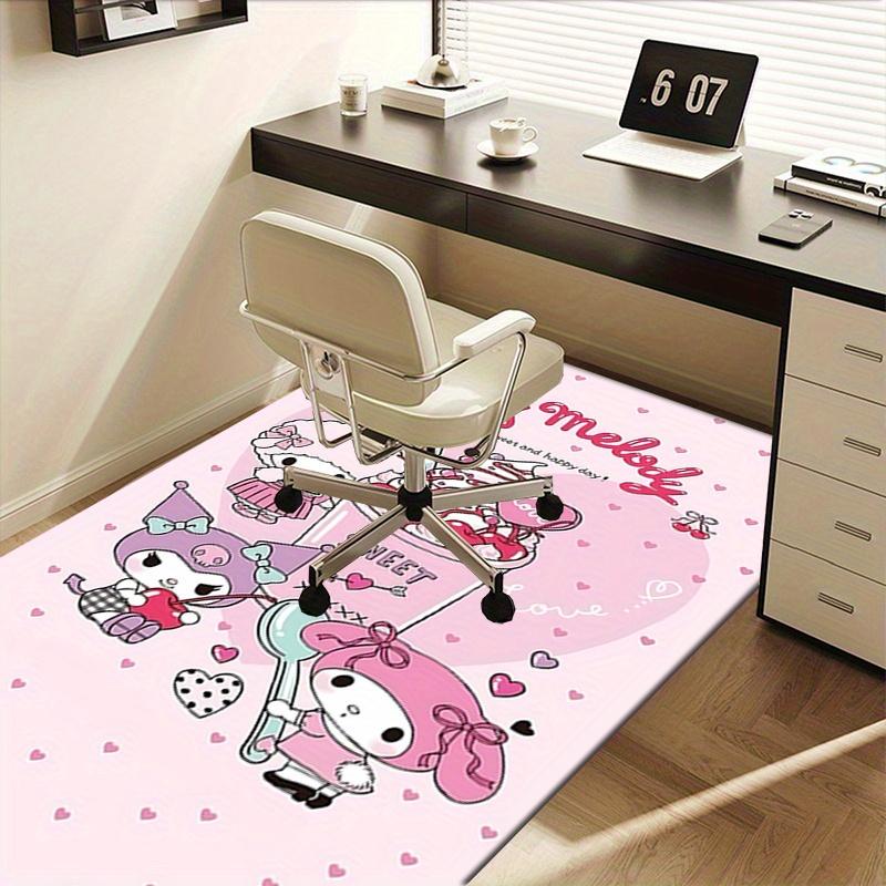 Office Rug My Melody, Sweet Treats Anti-Slip Rug, Machine Washable for Living Room, Bedroom, Office, Multiple Sizes, Bedroom Mat, Decorative Mat, Dura