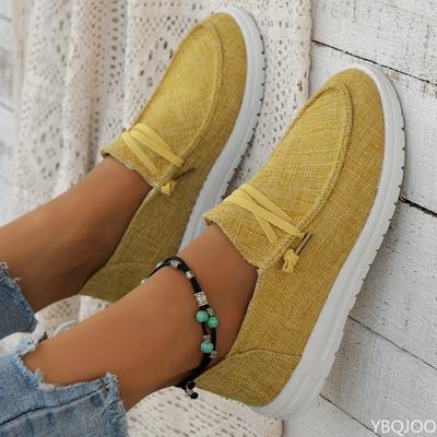 Женские парусиновые туфли большого размера, новые однотонные повседневные легкие туфли на плоской подошве, женские кроссовки, zapatos de mujer