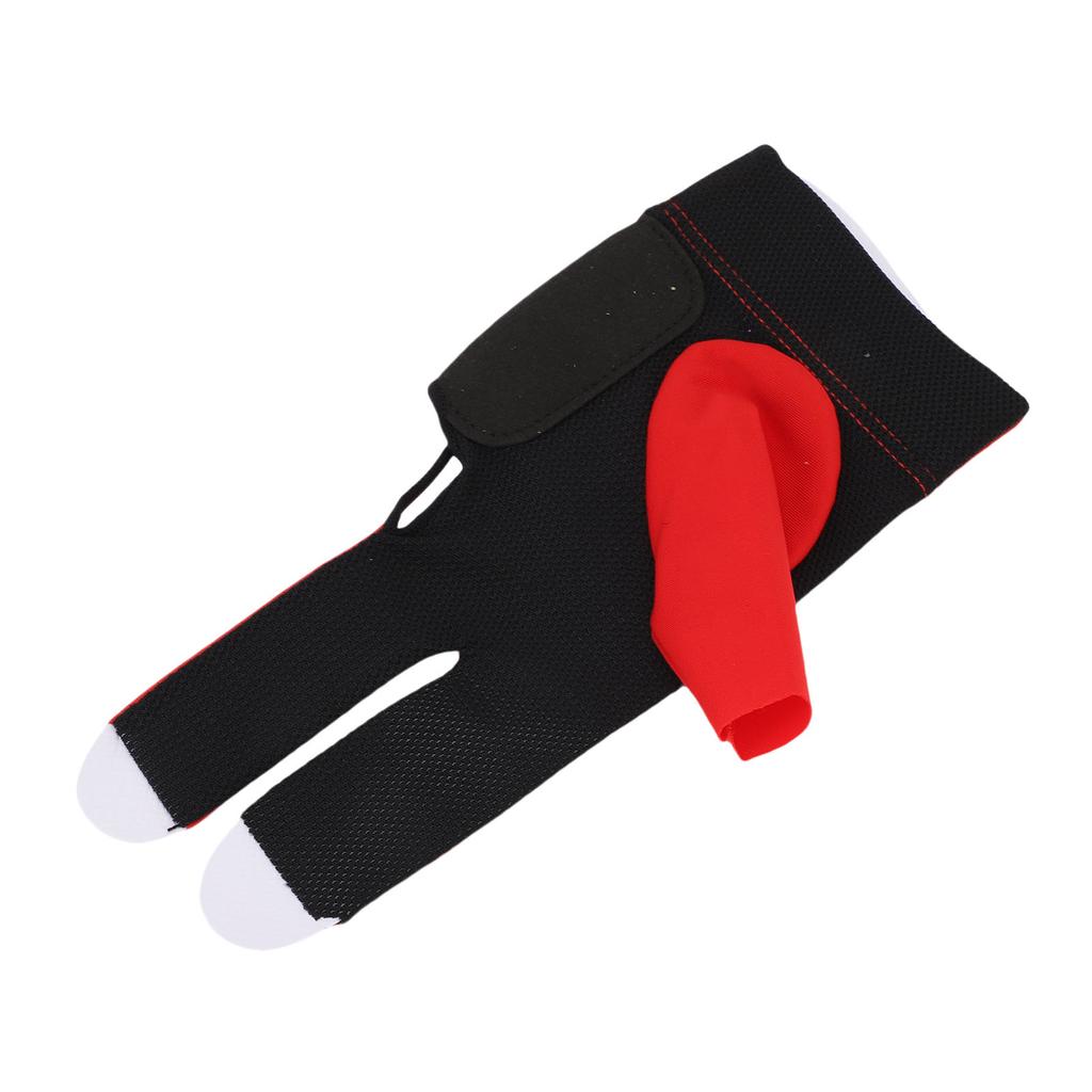 Left Hand Pool Glove 3 Finger Nylon Comfortable Elastic Universal Adjustable Billiard Pool Glove Black