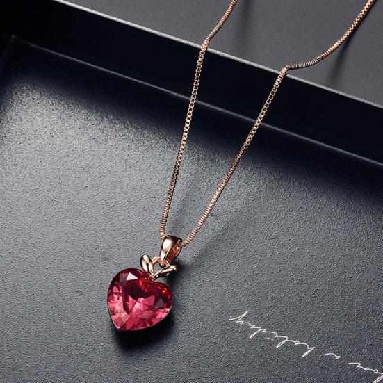 Ожерелье со стразами в форме сердца, серьги-гвоздики для женщин, комплект ювелирных изделий