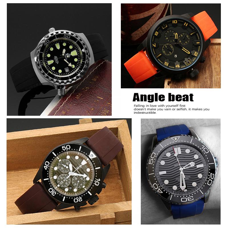 Для Omega Fossil Citizen Tag Heuer Rolex силиконовый ремешок для часов Быстросъемный резиновый ремешок 20 мм 22 мм 24 мм мужской Желтый белый браслет