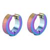 Cool Colorful Small Stud Earrings for Women Men Piercing Stainless Steel Circle Hoop Earrings Punk Girl Dangle Earrings