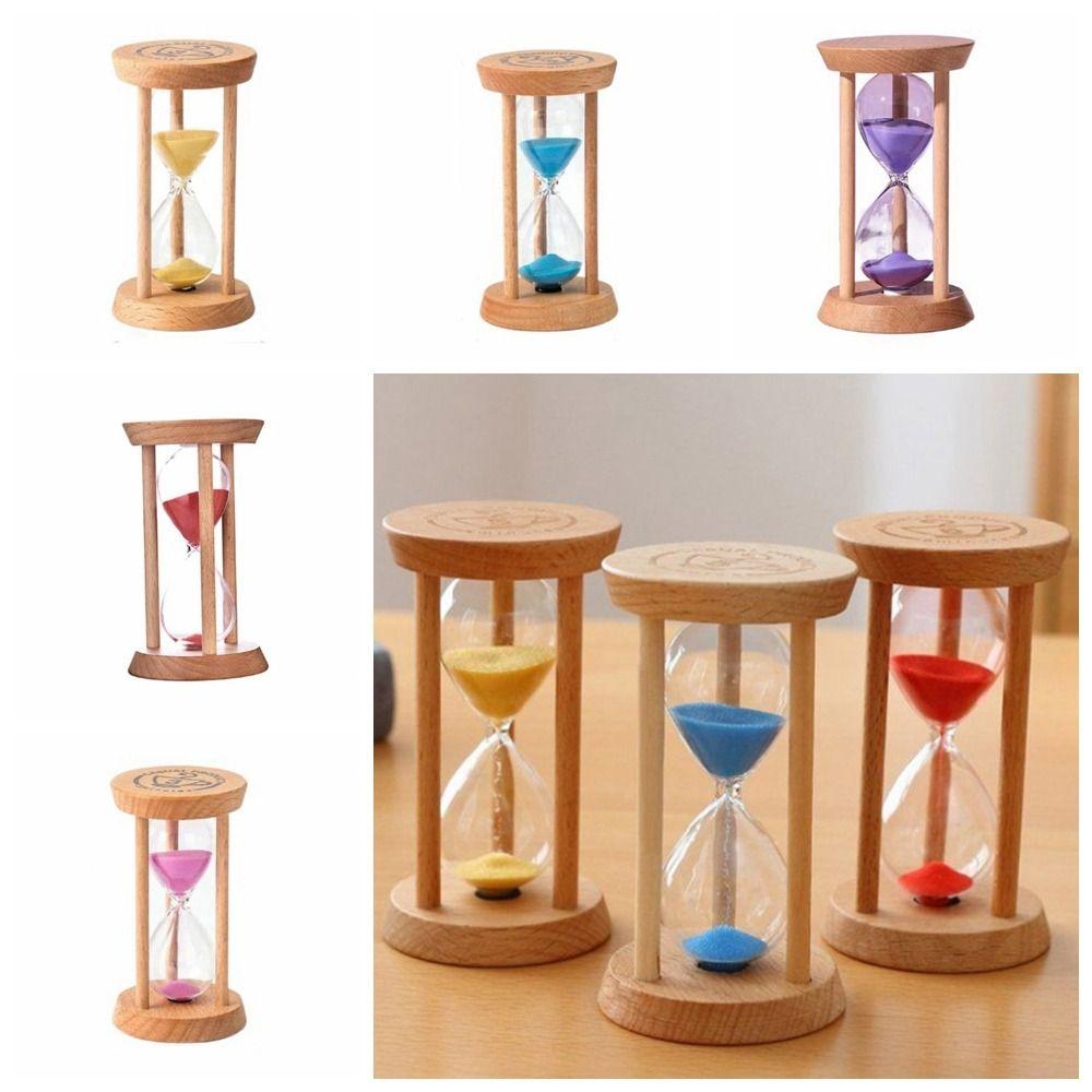 No Deformation Wooden Hourglass Wooden Round Hourglass Timers Portable   Kids Gift