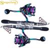 SOUGAYILANG Portable Travel FIshing Rod Combos 1 .8M-3.3M Carbon Fiber Telescopic Fishing Rod With 13+1BB Spinning Fishing