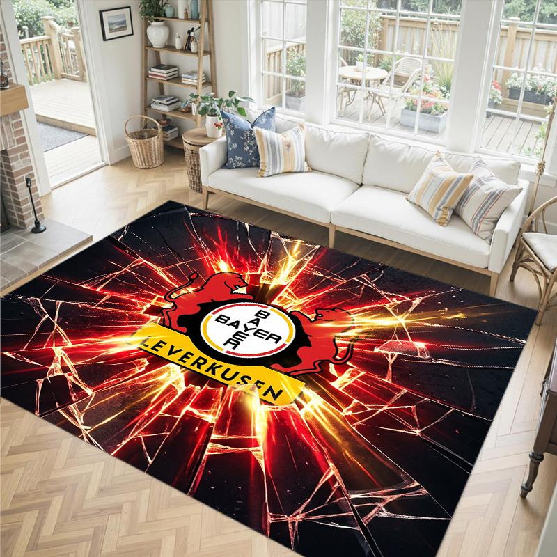 Bayer Leverkusen Football Design Crystal Velvet Carpet Cozy Non?Slip Printed Rug For Bedroom Living Room Entrance
