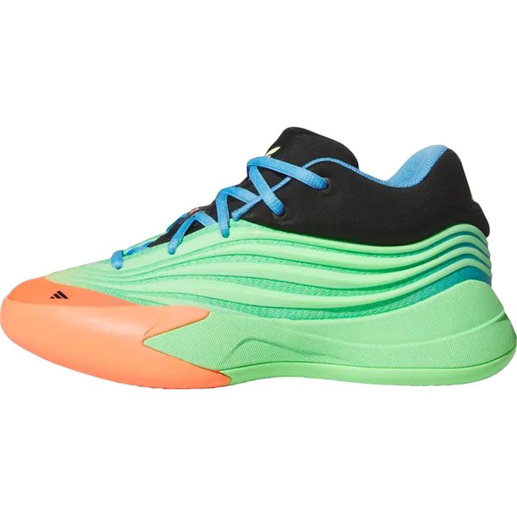 adidas Dame 10 Нескользящие Устойчивые к истиранию Низкие Детские Баскетбольные Кроссовки Зеленые Черные Унисекс JP8635