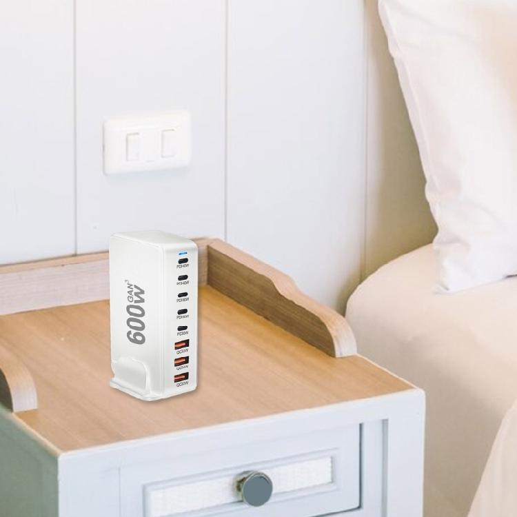 Быстрая зарядная станция 600 Вт USB C, 8 портов, адаптер питания с 5 портами USB C и 3 портами USB A для эффективной зарядки нескольких устройств