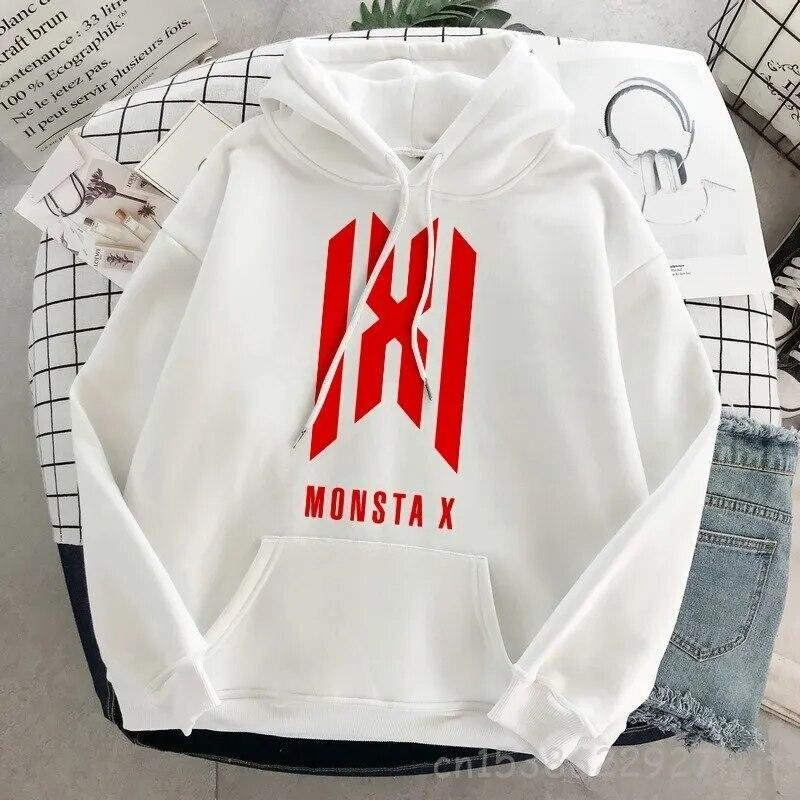 Хипстерский пуловер Monsta X, большая причудливая толстовка с капюшоном, толстовка в стиле Харадзюку, осенняя одежда, женские толстовки с длинными рукавами, уличная одежда, унисекс, толстовка
