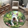 Contemporary Round Pop Art Multicolor Area Rug, Non-Slip Floor Mat for Bedroom