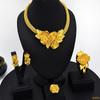 24K Dubai Gold Jewelry Set Europe, America and Africa Popular Jewelry Earrings Four-piece Set