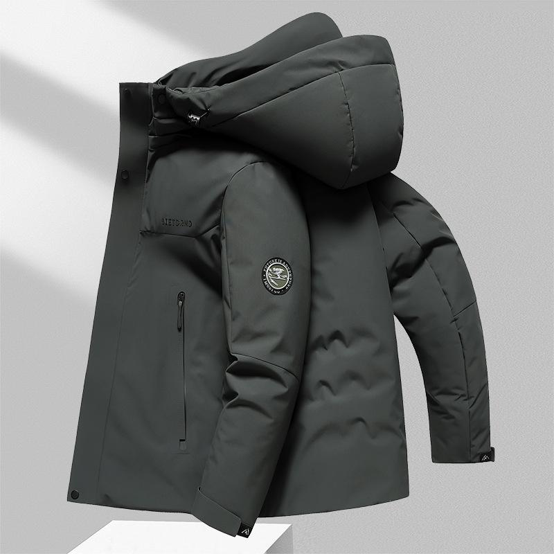 Men's Winter New Style Mid-length Hooded Thickened Cold-proof and Warm Outdoor Men's Hooded Down Jacket