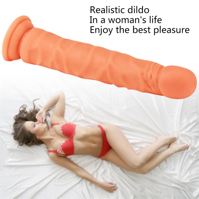 Присоска Длинный Без яиц Симуляция Пениса Силиконовый Мягкий Искусственный Пенис Женское Ручное Мастурбационное Устройство Взрослая Женская Игрушка