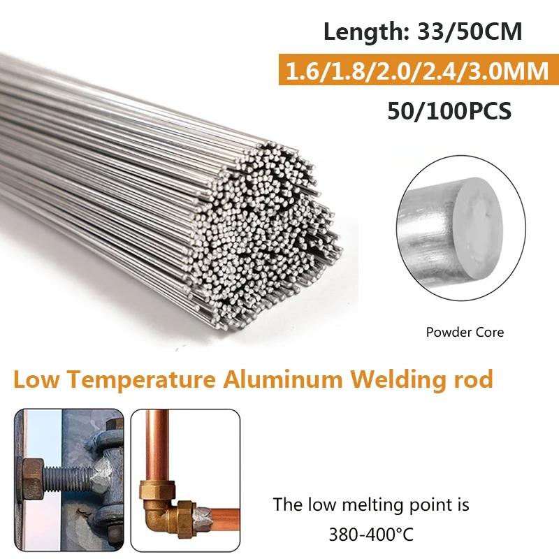 60pcs Low Temperature Easy Melt Aluminum Universal Silver Welding Rod Cored Wire Rod Solder No Need Solder Powder Weld Bar
