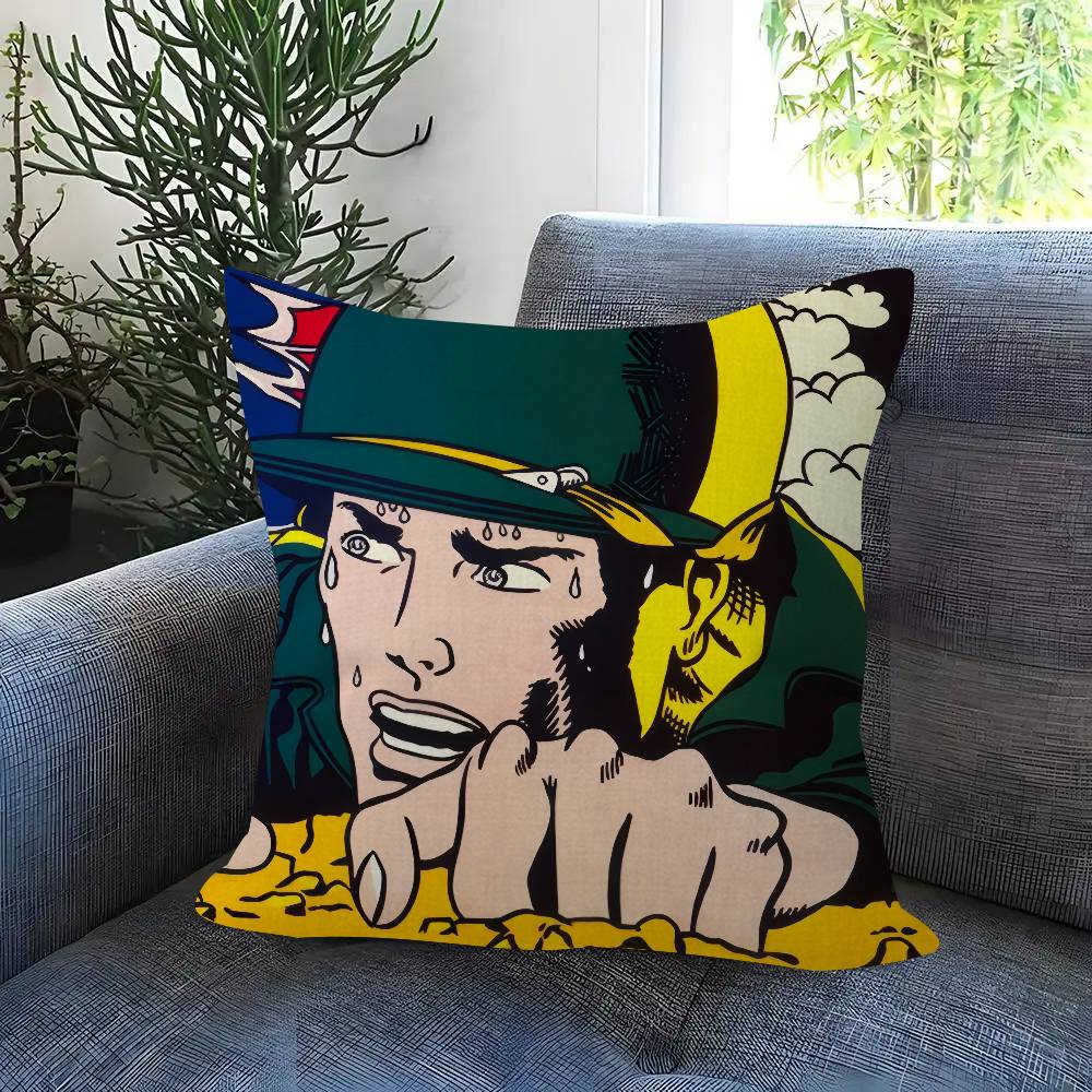 Roy Lichtenstein Pop Art Double-Sided Printed Pillow Cover Short Plush Suitable Living Rooms Bedrooms Sofas Throw Cushion Cover