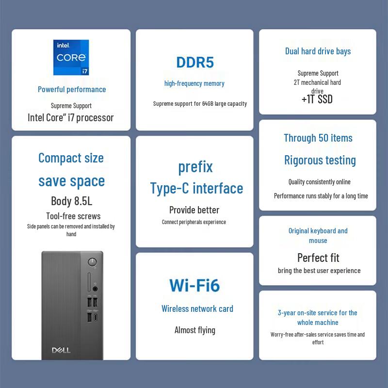 Dell Vostro Business Desktop PC Bundle with 14th Gen Intel Core i7 (CN version)