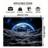 2D Cosmic Galaxy Earth View Tapestry Moon Surface Background Cloth Decor