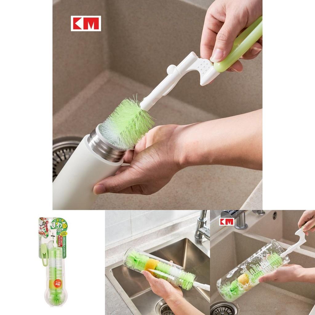 Long Handle Kitchen Brush For Cleaning Bottles Cups And Jugs With Sturdy Plastic Bristles