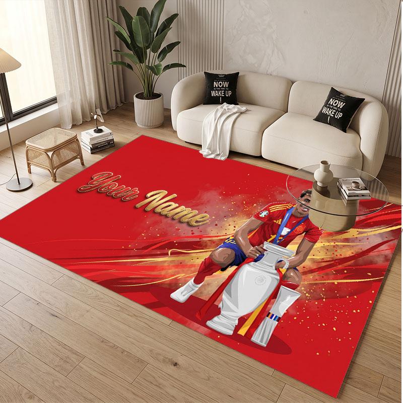 Custom Rug Lamine Yamal Pattern Print Name Text Soft Non‑Slip Floor Carpet for Home Indoor Decoration