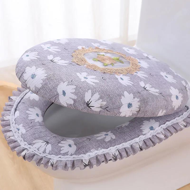 Набор сидений для унитаза из двух частей, бытовой набор сидений для унитаза, универсальное сиденье для унитаза, подушка на сиденье на молнии, чехол на сиденье для унитаза